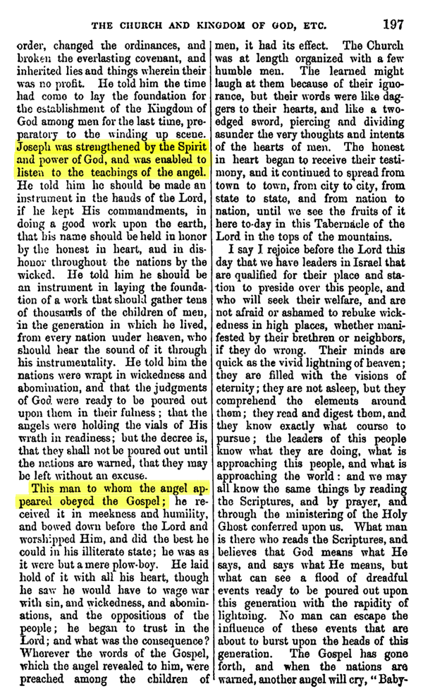 Journal of Discourses vol.2 p.197 First Vision Witnesses in Transition