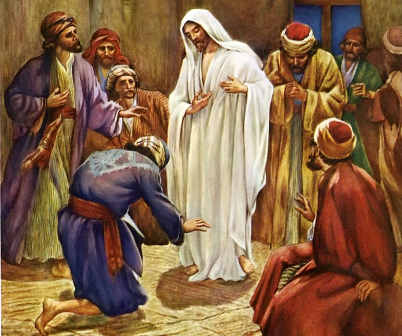 Thomas acknowledging Jesus as Lord and God